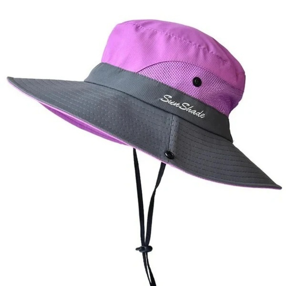 Sun Shade Lightweight UV Protection Foldable Hat for Beach and Travel Purple OS